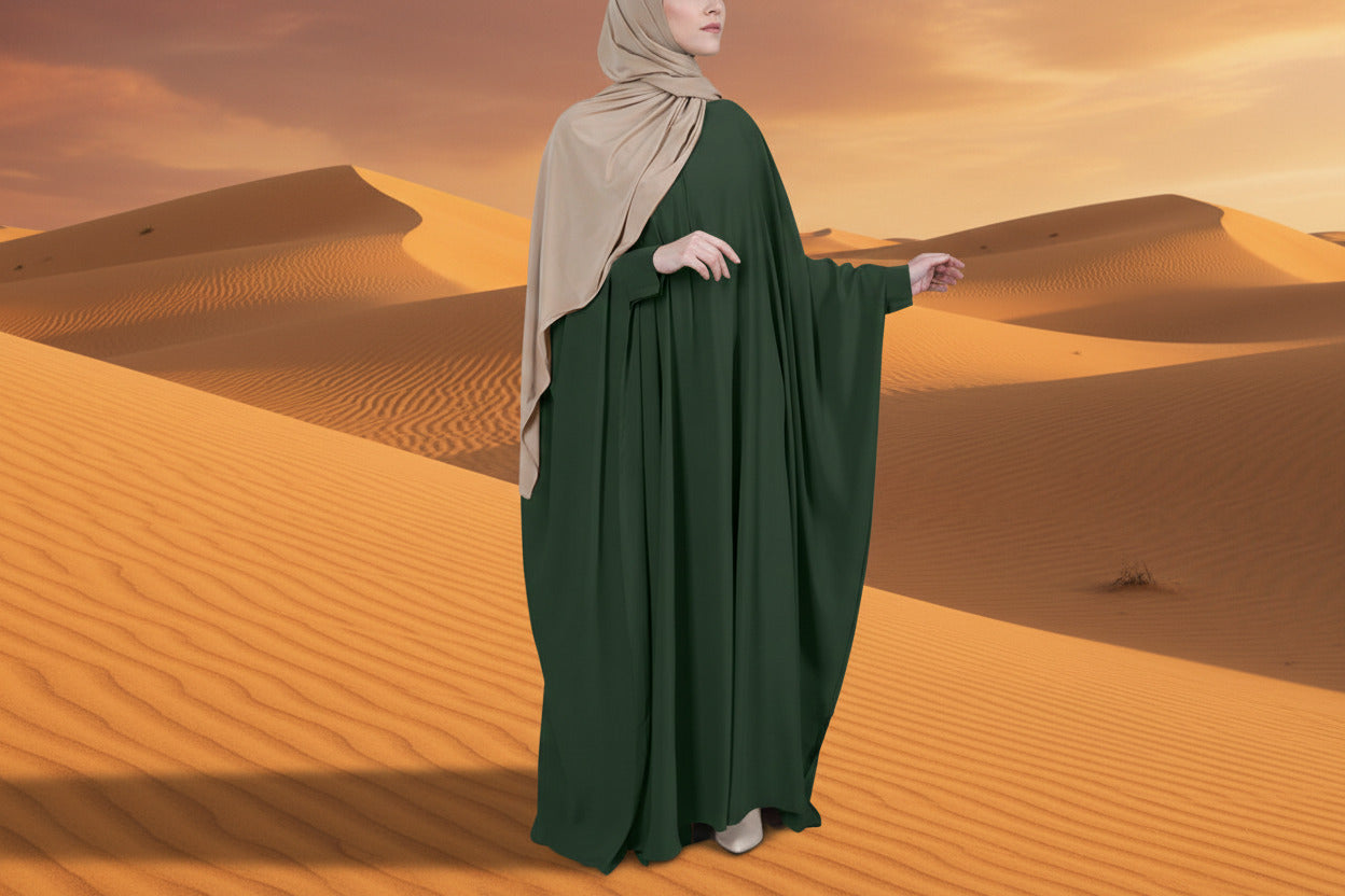 طقم عباية بخمار بتصميم أنيق
