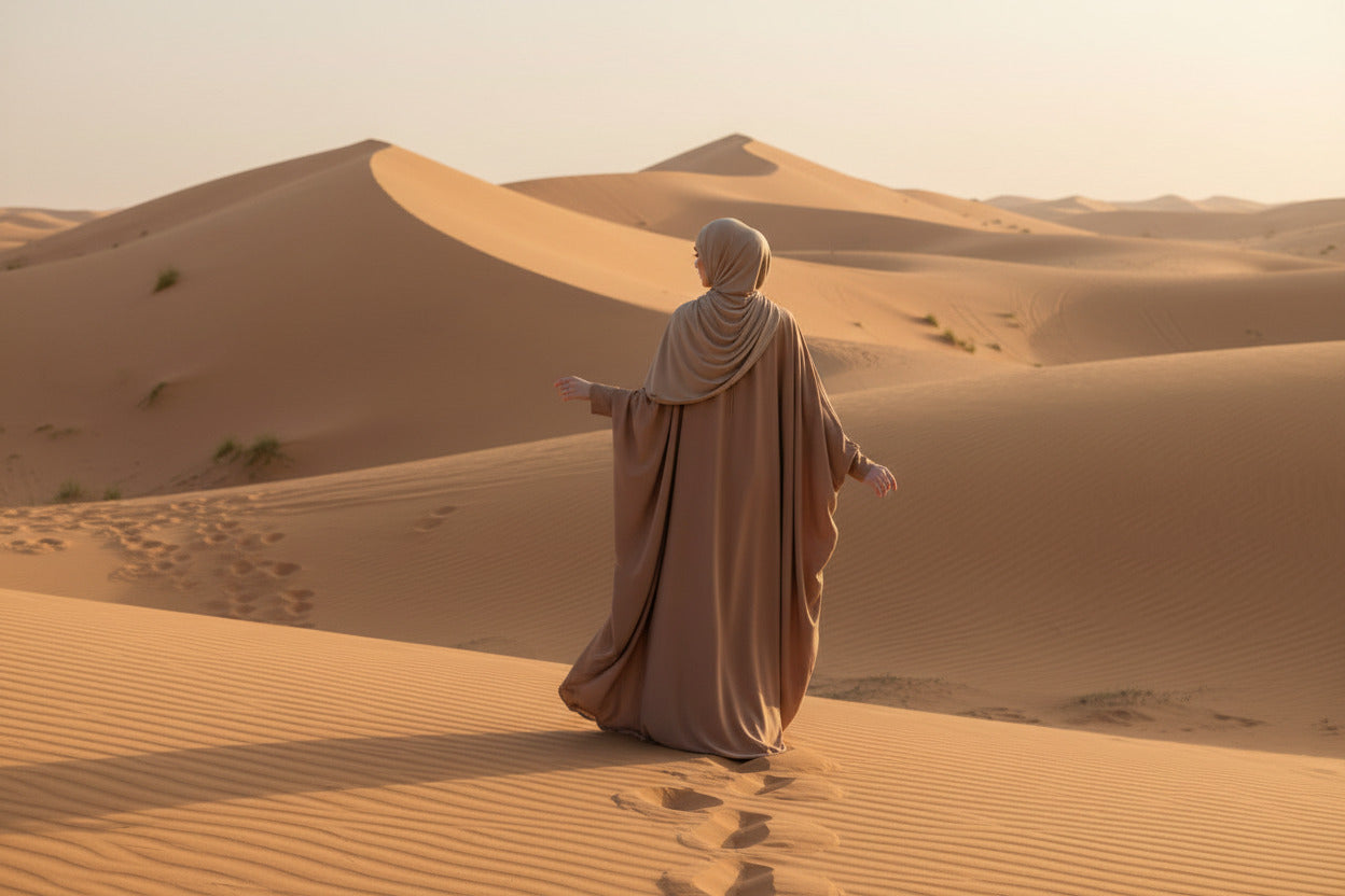 طقم عباية بخمار بتصميم أنيق