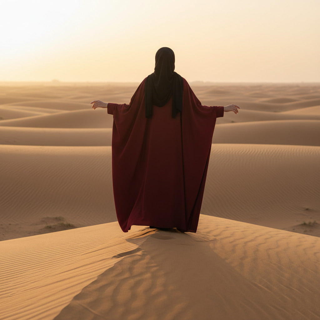 طقم عباية بخمار بتصميم أنيق