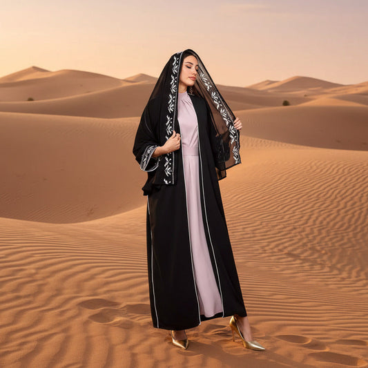عباية بأكمام باتوينغ عصرية