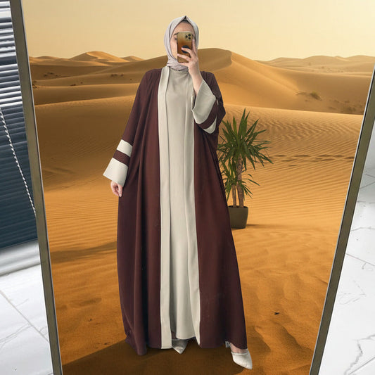طقم عباية بتصميم لوني أنيق